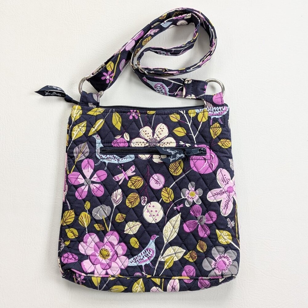 Vera Bradley Hipster Floral Nightingale Crossbody Bag Retired Bird - Picture 3 of 5
